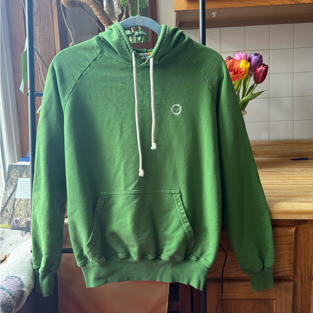 Green Hoodie with Embroidered Logo